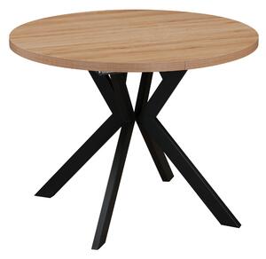 KONDELA Jedálenský rozkladací stôl, dub svetlý/čierna, 100-250x75,5 cm, LUKOS
