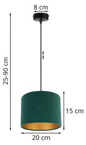 Závesné svietidlo Mediolan, 1x textilné tienidlo (výber z 10 farieb), (výber z 3 farieb konštrukcie), g