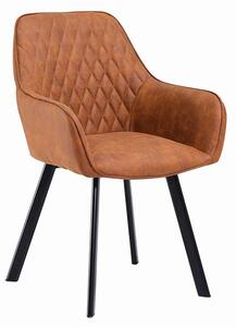 Jedálenská stolička – hnedá koženka 57,5 × 59 × 84 cm