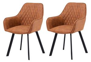 Jedálenská stolička – hnedá koženka 57,5 × 59 × 84 cm SALESFEVER