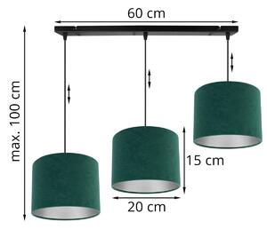 Závesné svietidlo Mediolan, 3x textilné tienidlo (výber z 10 farieb), (výber z 3 farieb konštrukcie), ch