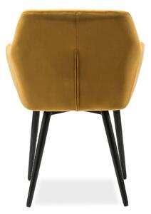 Zamatová stolička – žltá 61 × 45 × 85 cm SALESFEVER