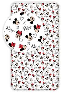 JERRY FABRICS Plachta Mickey a Minnie Paríž Eiffelova veža Bavlna 90/200 cm
