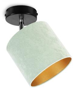 Bodové svietidlo Mediolan, 1x pistáciové/zlaté textilné tienidlo, (výber z 2 farieb konštrukcie - možnosť polohovania)