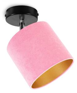 Stropné svietidlo MEDIOLAN, 1x ružové/zlaté textilné tienidlo, (výber z 2 farieb konštrukcie - možnosť polohovania)
