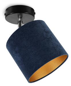 Bodové svietidlo Mediolan, 1x modré/ zlaté textilné tienidlo, (výber z 2 farieb konštrukcie- možnosť polohovania)