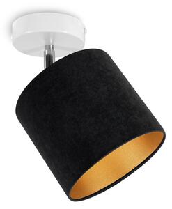 Bodové svietidlo Mediolan, 1x čierne/zlaté textilné tienidlo, (výber z 2 farieb konštrukcie - možnosť polohovania), g