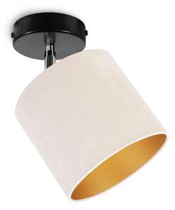 Stropné svietidlo MEDIOLAN, 1x svetlobéžové/zlaté textilné tienidlo, (výber z 2 farieb konštrukcie - možnosť polohovania)