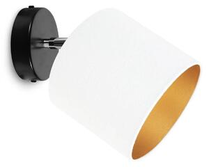 Stropné svietidlo MEDIOLAN, 1x biele/zlaté textilné tienidlo, (výber z 2 farieb konštrukcie - možnosť polohovania)