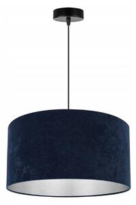 Závesné svietidlo Mediolan, 1x tmavomodré/chrómové textilné tienidlo