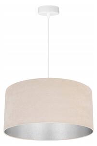 Závesné svietidlo MEDIOLAN, 1x svetlobéžové/chrómové textilné tienidlo (výber z 2 farieb konštrukcie)