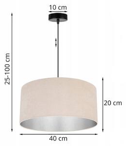 Závesné svietidlo Mediolan, 1x svetlobéžové/chrómové textilné tienidlo (výber z 2 farieb konštrukcie)