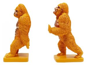 KARE DESIGN Zarážka na knihy Gorilla – oranžová, set 2 ks 28,8 × 17,5 × 15 cm