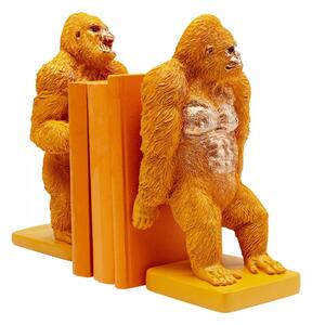 KARE DESIGN Zarážka na knihy Gorilla – oranžová, set 2 ks 28,8 × 17,5 × 15 cm
