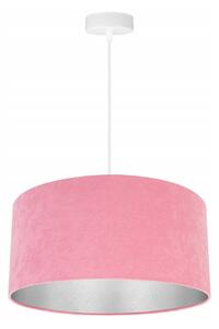 Light Home Závesné svietidlo MEDIOLAN, 1x ružové/chrómové textilné tienidlo (výber z 2 farieb konštrukcie)