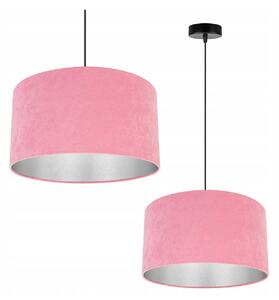 Závesné svietidlo Mediolan, 1x ružové/chrómové textilné tienidlo, (výber z 2 farieb konštrukcie)