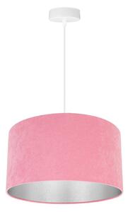 Závesné svietidlo MEDIOLAN, 1x ružové/chrómové textilné tienidlo, (výber z 2 farieb konštrukcie)