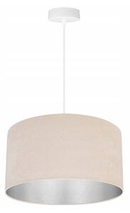 Závesné svietidlo MEDIOLAN, 1x svetlobéžové/chrómové textilné tienidlo, (výber z 2 farieb konštrukcie)