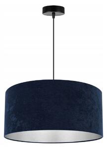 Závesné svietidlo MEDIOLAN, 1x tmavomodré/chrómové textilné tienidlo