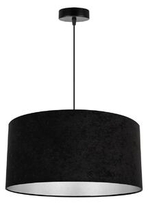 Závesné svietidlo MEDIOLAN, 1x čierne/chrómové textilné tienidlo