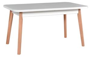 Jídelní stůl rozkládací Wexi bilá deska stolu nohy dub sonoma