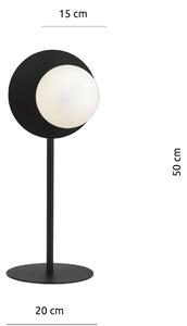 Emibig OSLO LN | Dizajnová čierna stolná lampa Farba: Opálove sklo