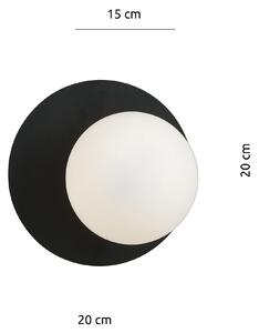 Emibig OSLO K1 | dizajnová čierna nástenná lampa Farba: Opálové sklo