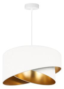 Závesné svietidlo Mediolan, 1x biele/zlaté textilné tienidlo, (výber z 2 farieb konštrukcie)