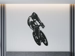 Drevko Drevená nálepka na stenu Cyklista