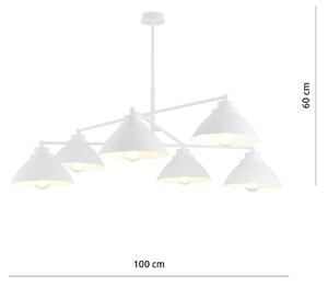 Emibig MAVERICK 6 | dizajnová závesná lampa Farba: Biela
