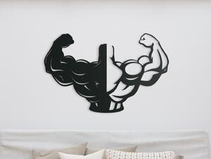 Drevko Drevená nálepka na stenu Fitnesák