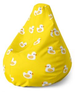 Sablio Sedací vak Pear Biele kačičky - 70 x 95 x 15 cm