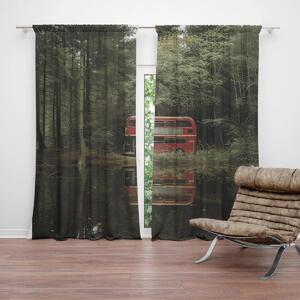 Sablio Záves Červený poschodový autobus: 2ks 140x250cm