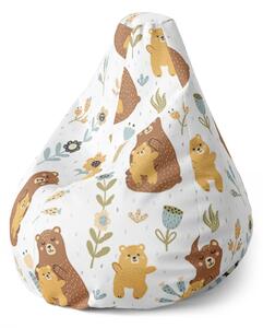 Sablio Sedací vak Pear Medvede - 70 x 95 x 15 cm