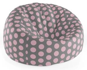 Sablio Sedací vak Cocoon Veľké ružové bodky - 75 x 45 x 35 cm