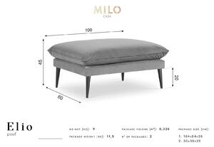 Zamatová taburetka Elio 100 × 80 × 45 cm MILO CASA