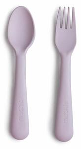 Mushie detský príbor - lyžička a vidlička soft-lilac