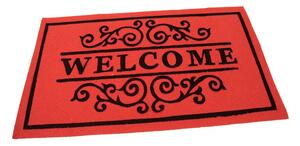 Textilná čistiaca rohož Welcome Deco 45 x 75 x 0,3 cm, červená