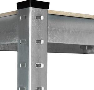 Regál 170x75x30 cm - strieborný
