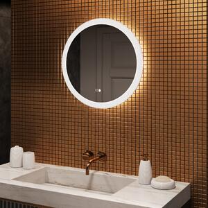Koloidné zrkadlá do kúpeľne s LED osvetlením 60 cm s Dual color, Spínač dotykový, Vyhrievacia rohož