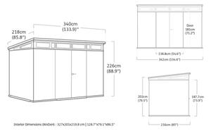 Cortina Záhradný domček 11x7, 340 x 226 x 218 cm, antracit KETER 259113