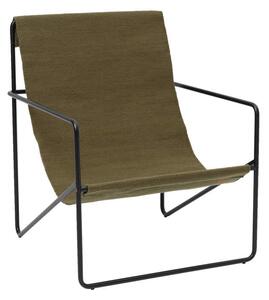 Ferm Living Kreslo Desert Lounge Chair, black/olive