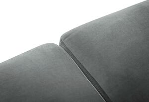 Šedá Zamatová rohová štvormiestna pohovka Seine – ľavý roh 248 × 160 × 90 cm INTÉRIEURS 86