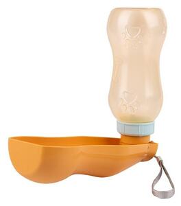 Cestovná fľaša na vodu pre psov oranžová 400ml