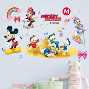 Veselá Stena Samolepka na stenu Mickey Mouse a káčery