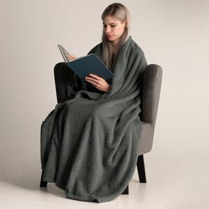 Tmavosivá deka z mikrovlákna DecoKing Henry, 210 × 170 cm