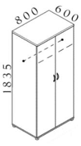 Šatníková skriňa Visio 80 x 60 x 183,5 cm, buk