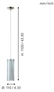 EGLO 90304 - Luster závesný PINTO NERO 1 x E27/60W dymová