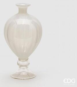Sklenená váza Anfora biela, 38x20 cm