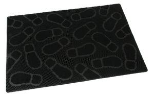 Gumová čistiaca rohož Shoes 60 x 90 x 1 cm, čierna